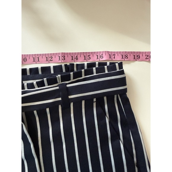 Banana Republic Blake Wide Leg Crop Pants Navy White Stripe Nautical Preppy 12 - Picture 13 of 16